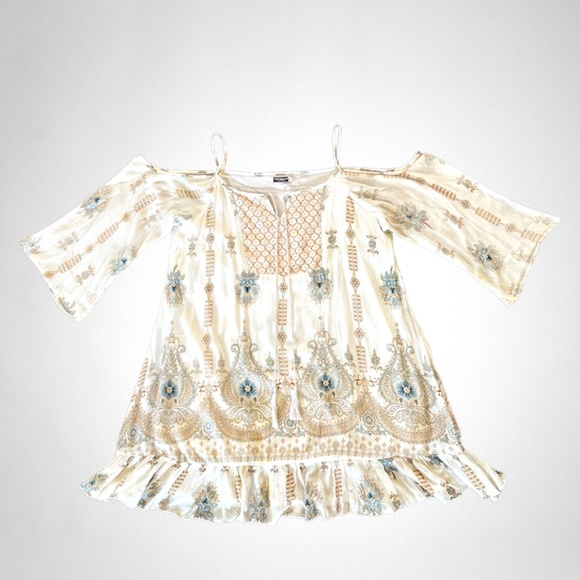 Cotton Summer Sundress Built in White Slip Under Sundress - Picture 2 of 3